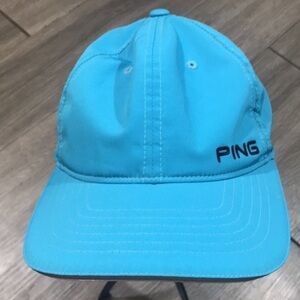 PING Hat Rain Nylon Teal Camping Hiking Biking, & Golf Adjustable Strap